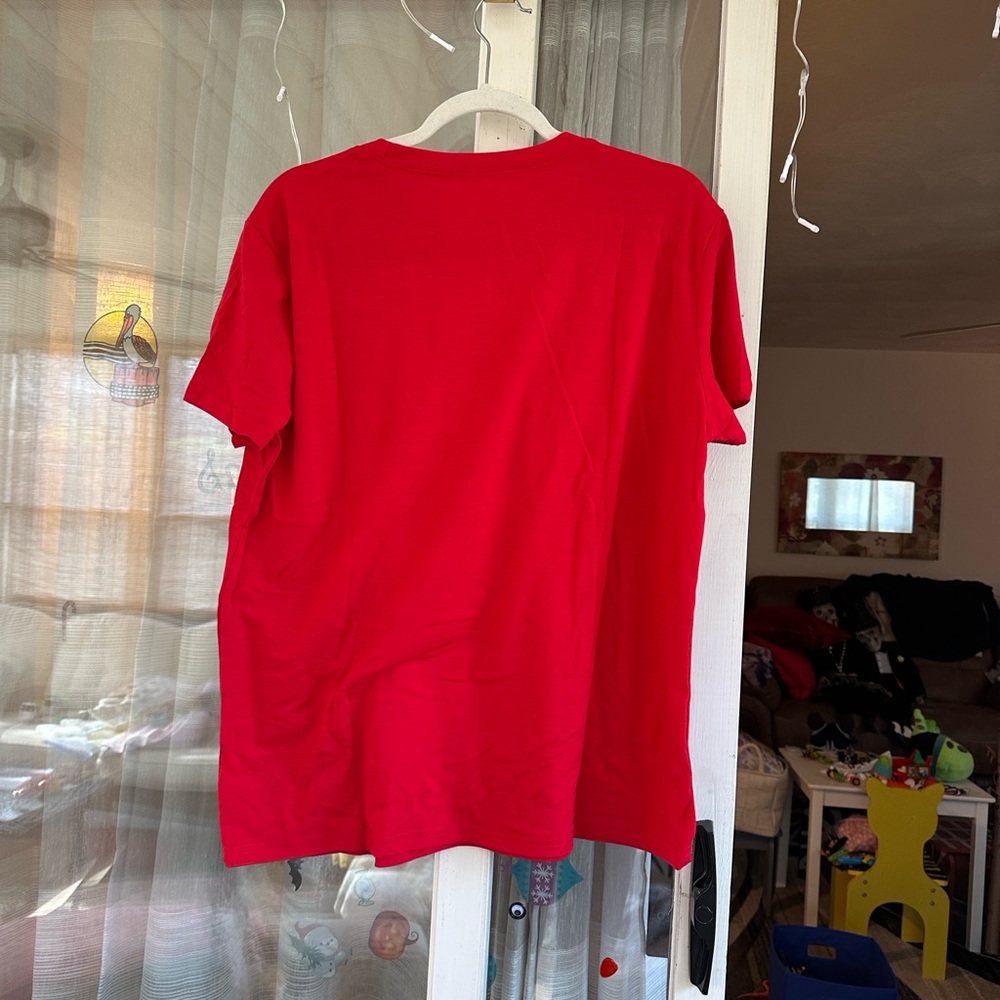 Festive Christmas Dog Print Red Short Sleeve T-Shirt - Picture 4 of 4